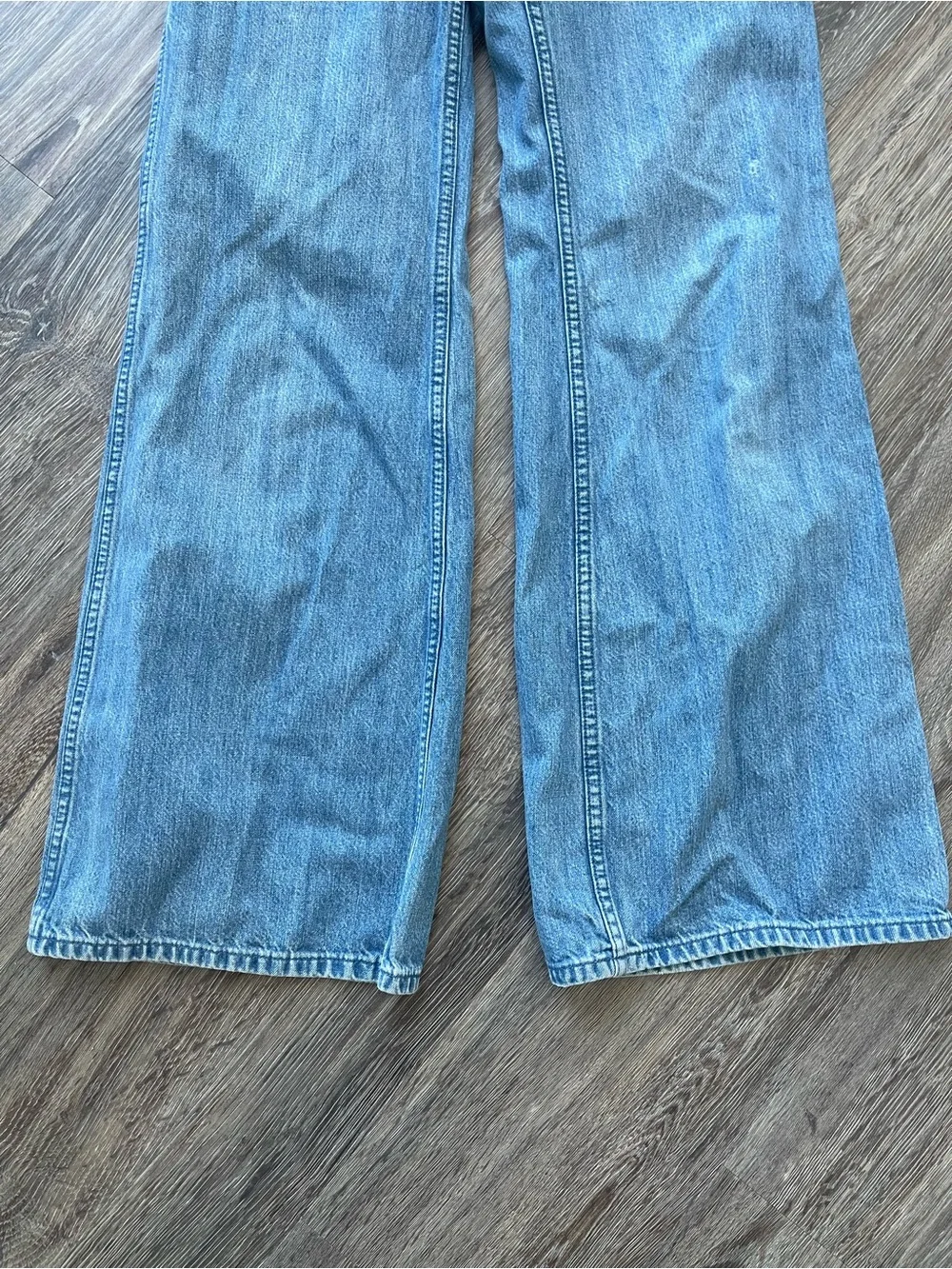 J.W. Anderson x Uniqlo | Flared High Rise Patch Pocket Medium Wash Denim Jeans